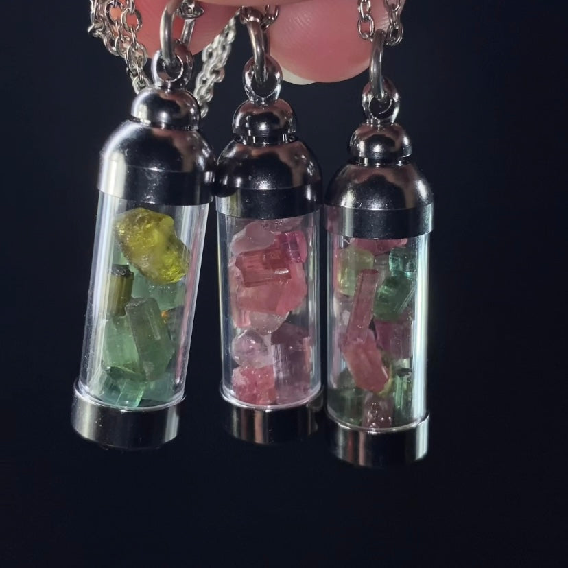 High Grade Tourmaline Filled Pendant Necklace