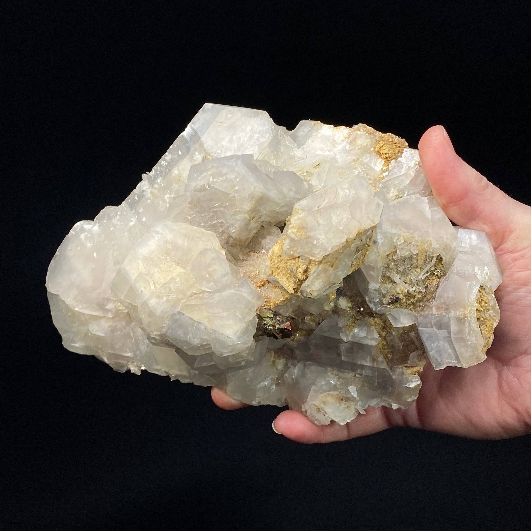 Fluorescent Calcite Cluster from Trepça Mines, Kosovo