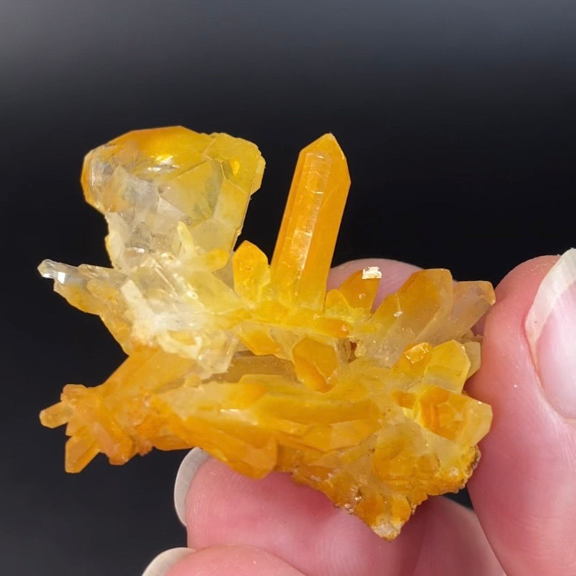 Golden Quartz Crystal Cluster with Natural Rainbow Iridescent Iron Oxide Surface - Natural Crystals