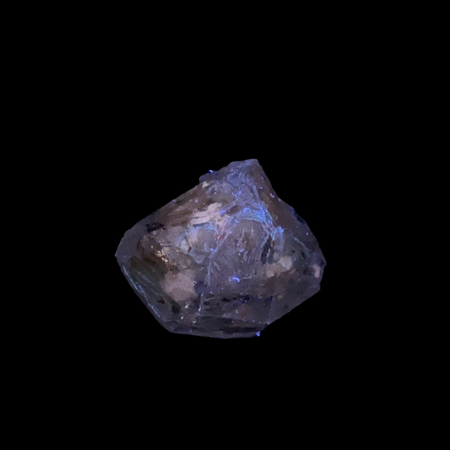 Double Terminated Fenster Quartz Crystal with Orange Fluorescent Inclusions