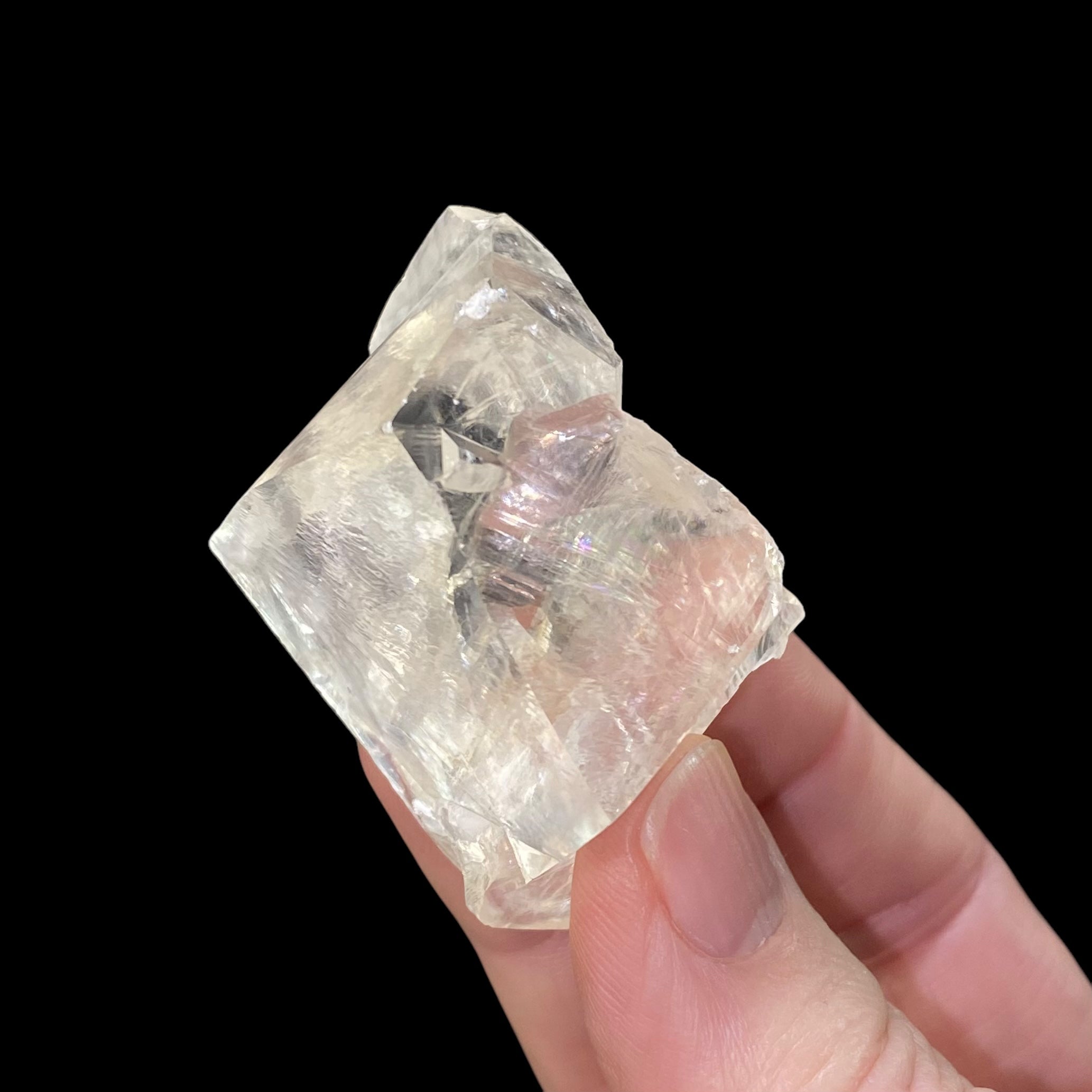 Light Golden Calcite Crystal with Rainbows