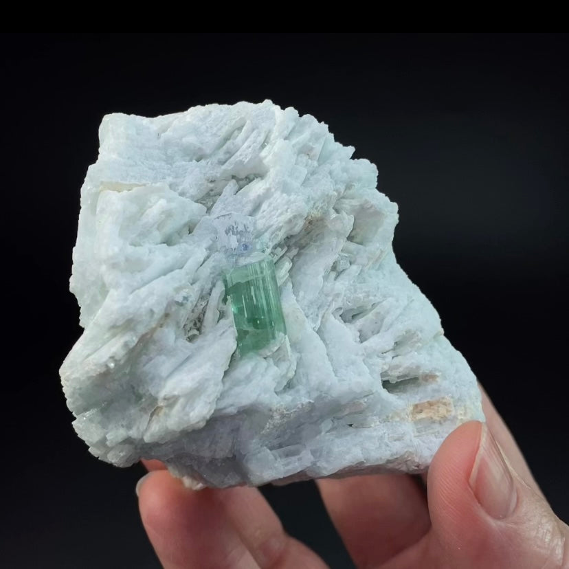 Green Tourmaline on Cleavelandite, Afghanistan