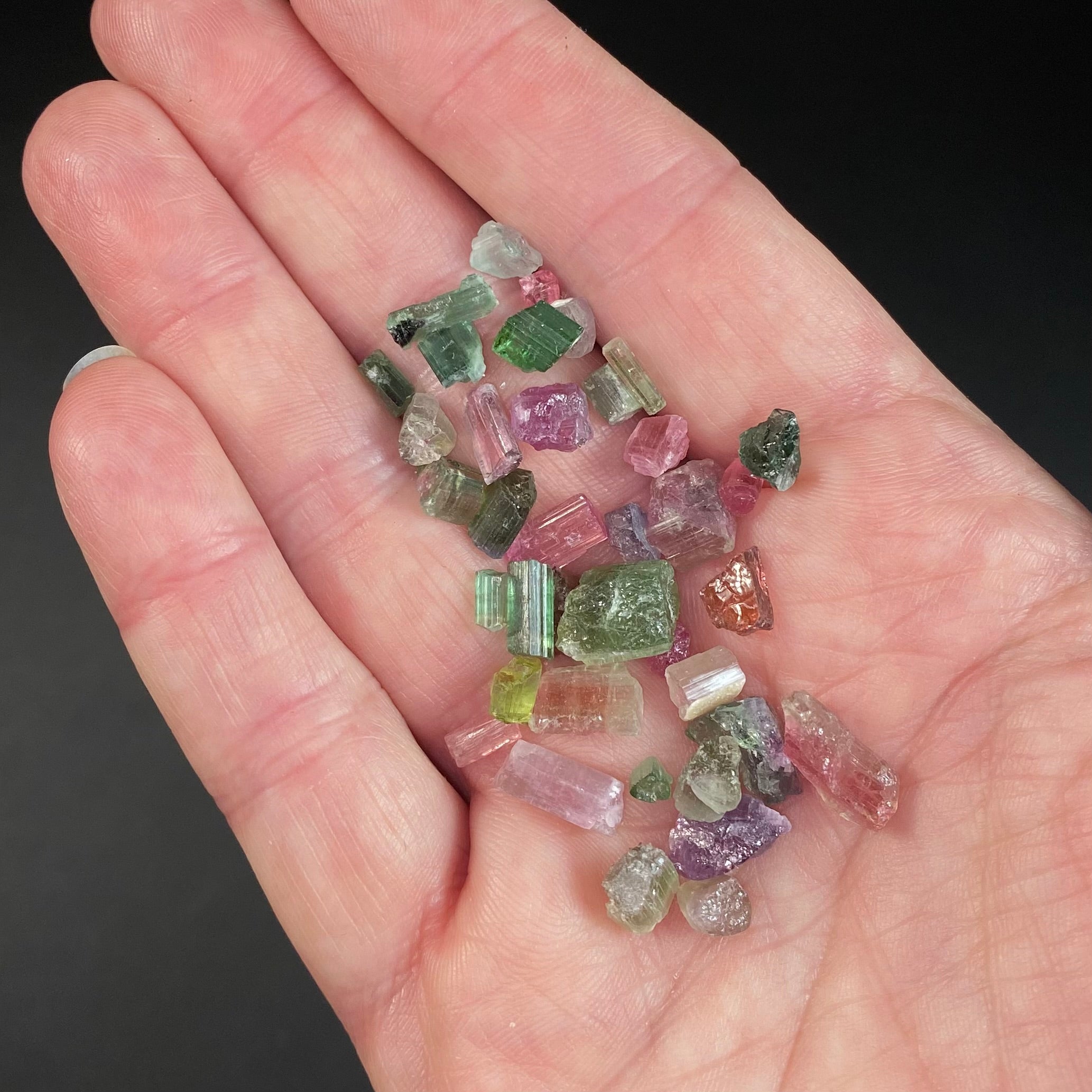 High Grade Mixed Color Tourmaline Lots of 10 Grams Each from Paprok, Afghanistan