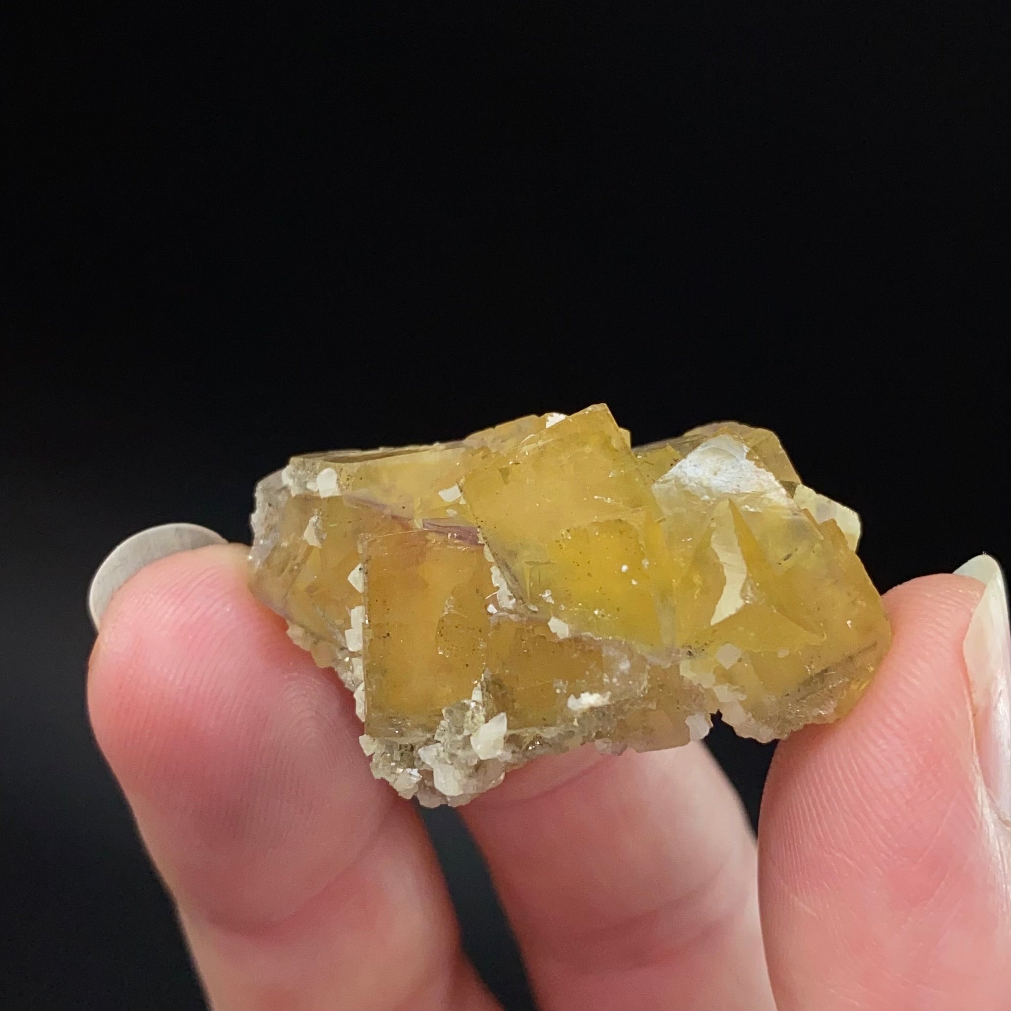 Yellow Moscona Cubic Fluorite Cluster from Asturias Spain