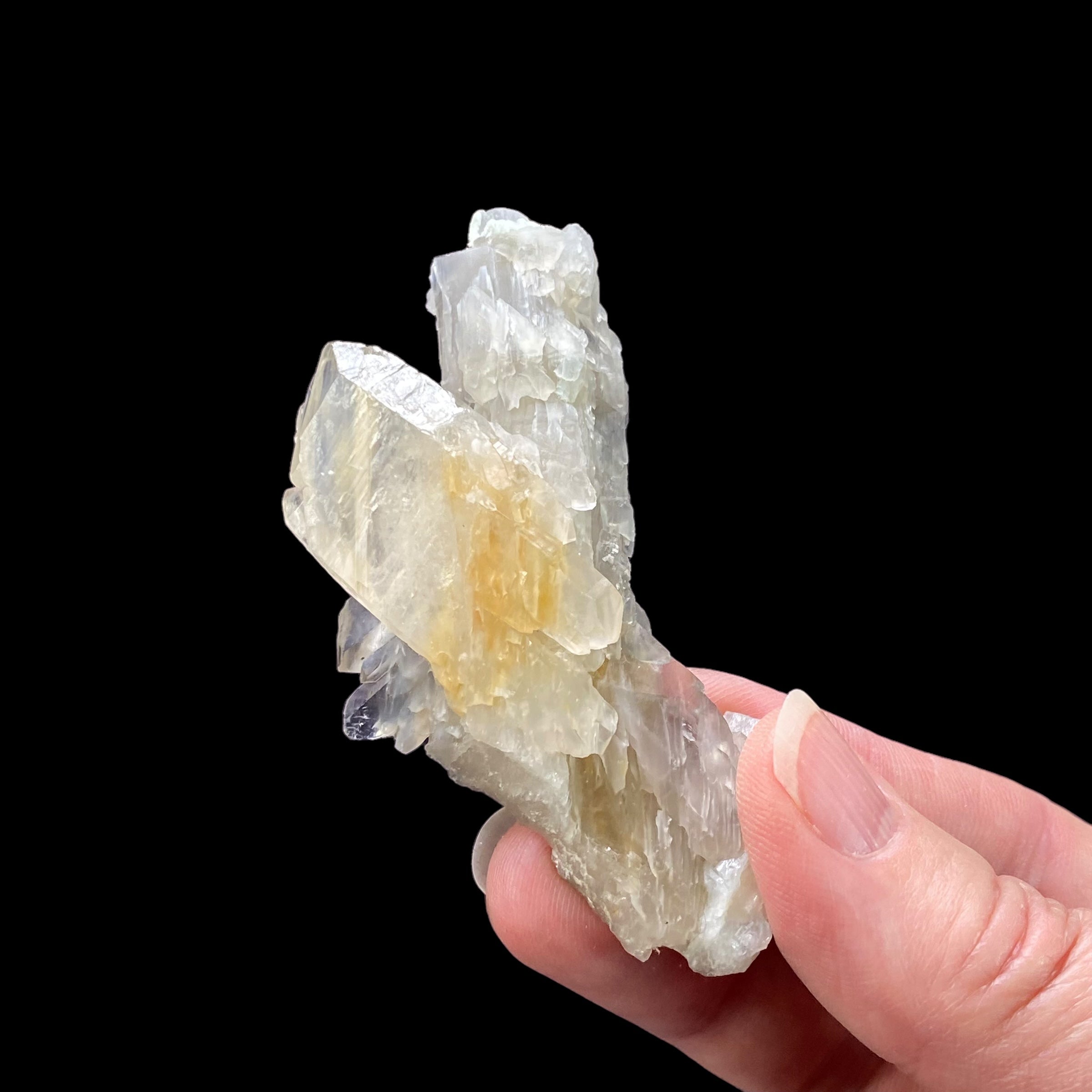Tabular Faden Bone Quartz Crystal with Halloysite Inclusions