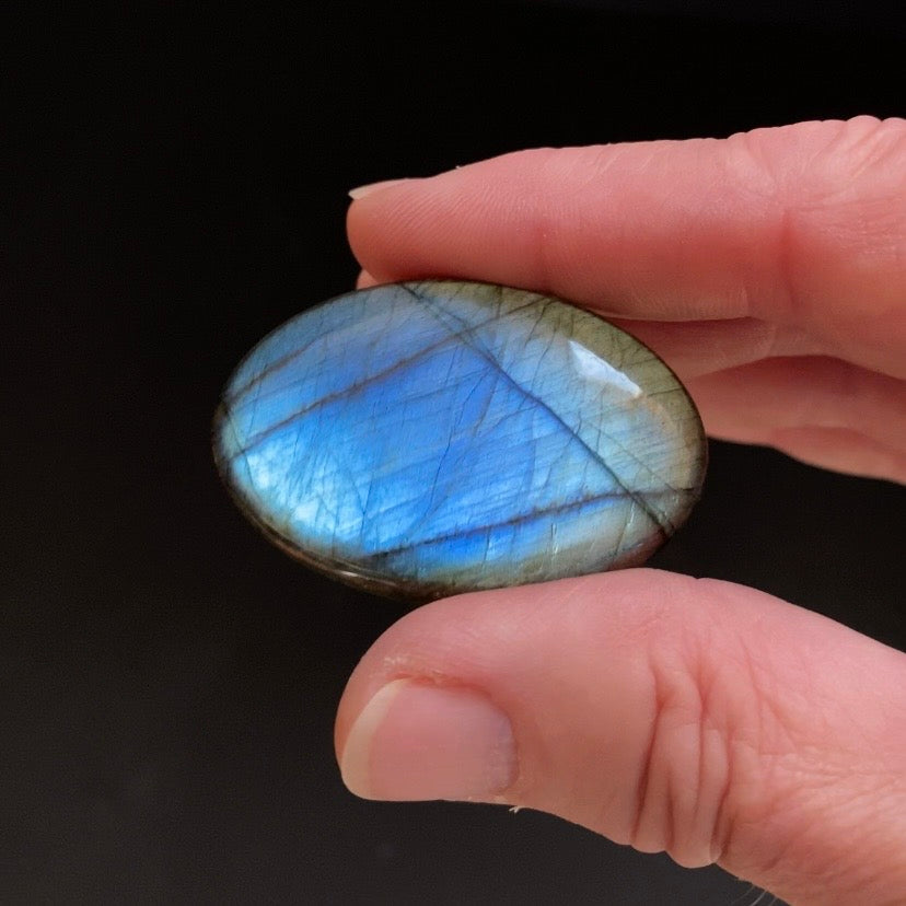 Blue Flash Labradorite Oval Shaped Cabochon