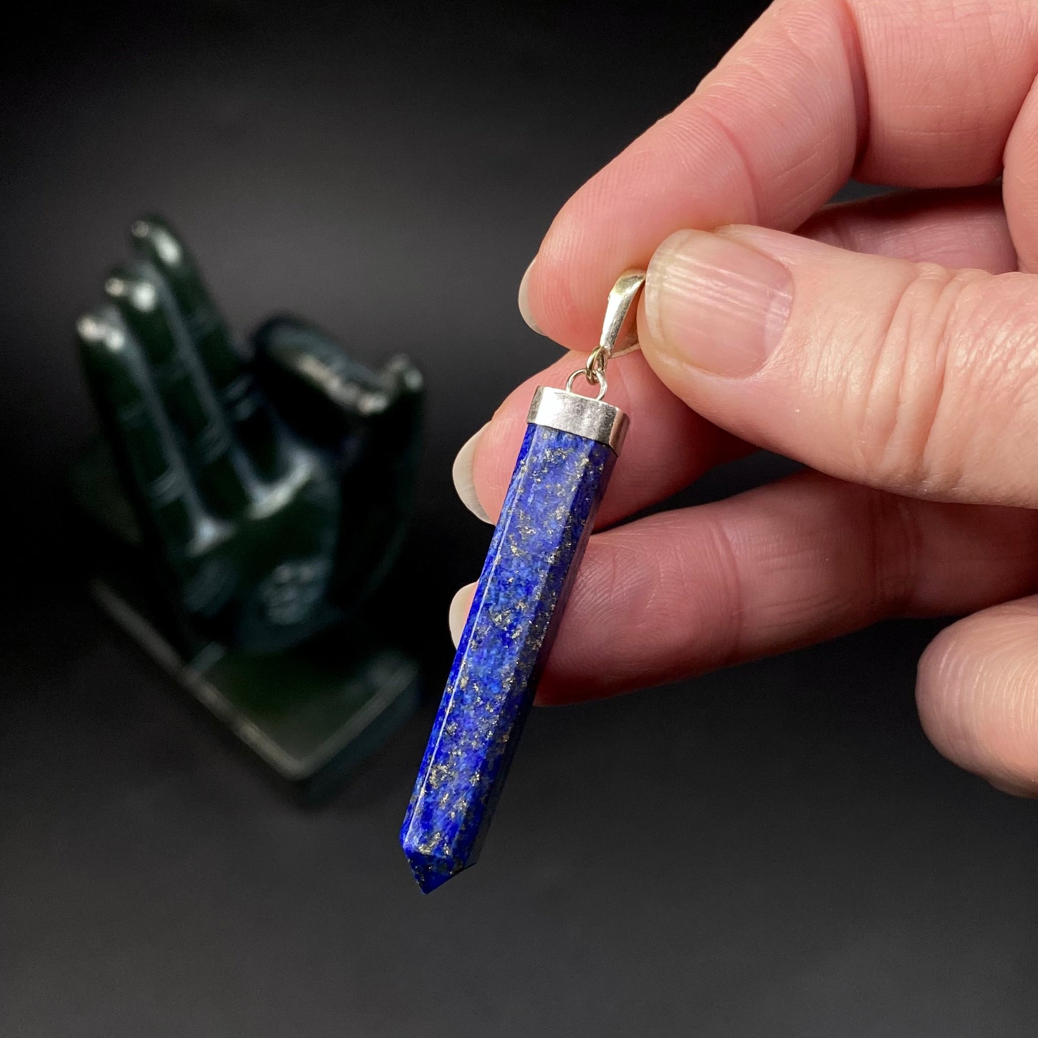 Lapis Lazuli & Pyrite Polished Tower Pendant