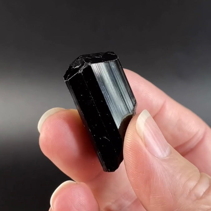 Terminated Black Tourmaline Schorl Crystal from Shigar Valley, Pakistan