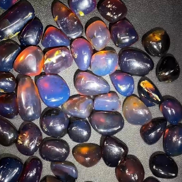 Blue Sumatran Amber Tumbled Stone, Two Sizes Available