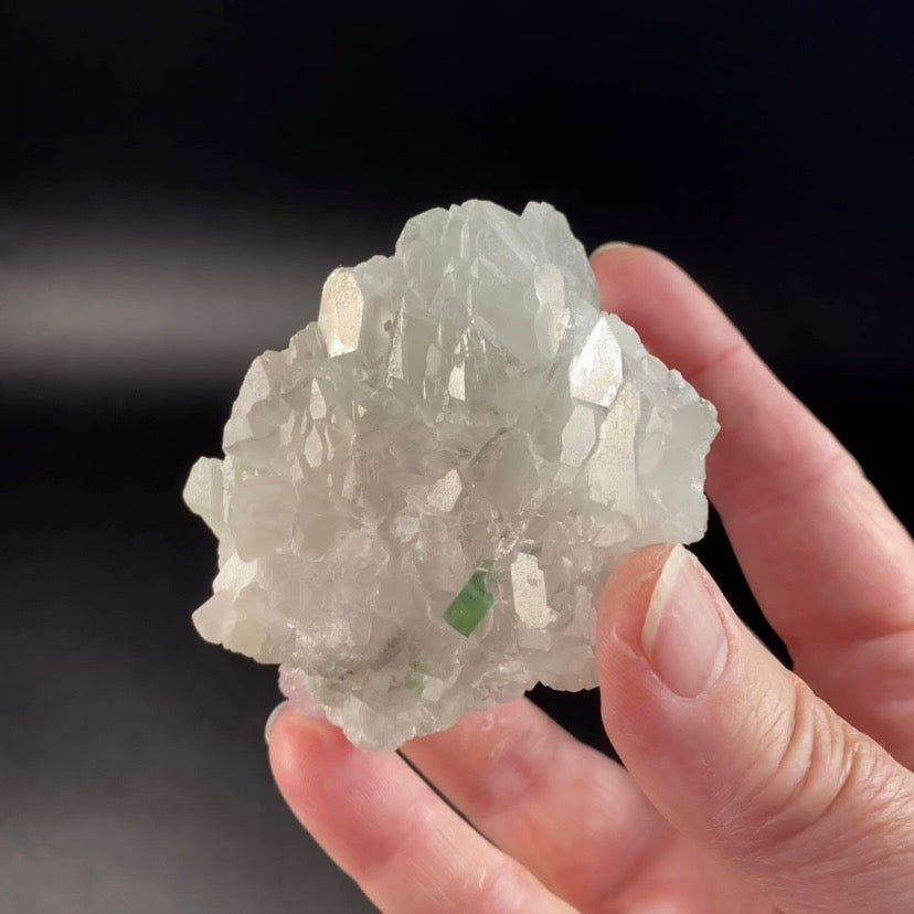 Pink Spodumene Kunzite Crystal with Green Tourmaline Crystals and Self Healed Quartz, Laghman, Afghanistan