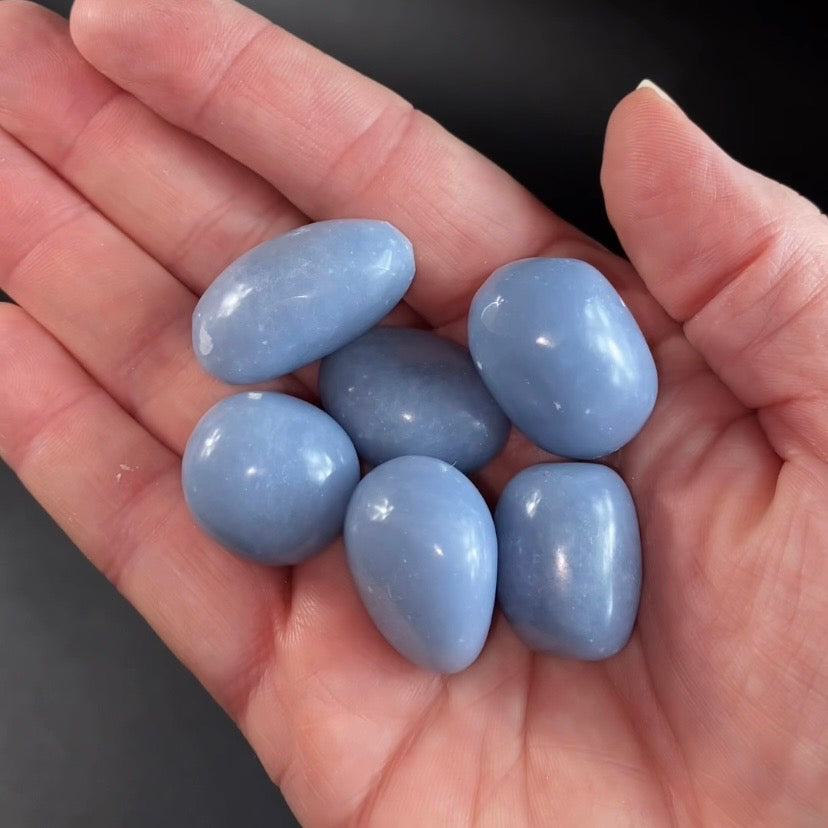 Angelite Tumbled Stone - Natural Polished Stone