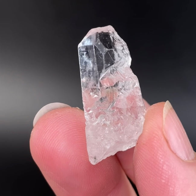 Himalayan Hydrothermal Dissolution Etched Clear Quartz Crystal with Diamond Shaped Window