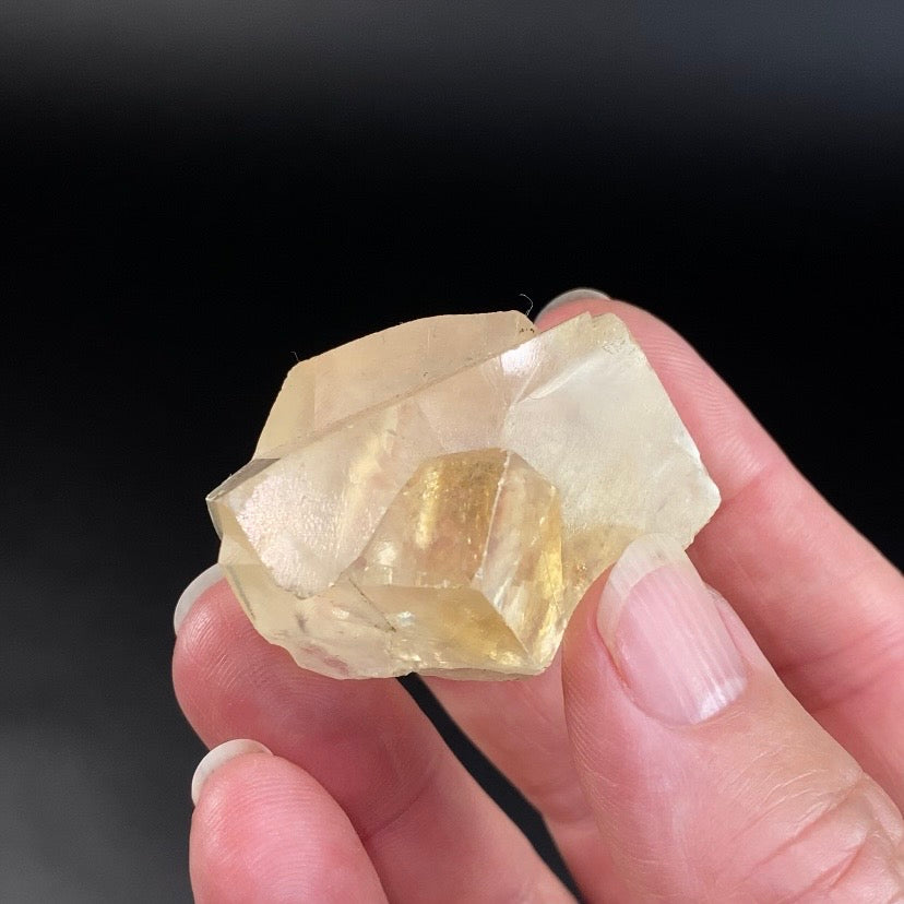 Light Golden Twinned and Inter Grown Calcite Crystals
