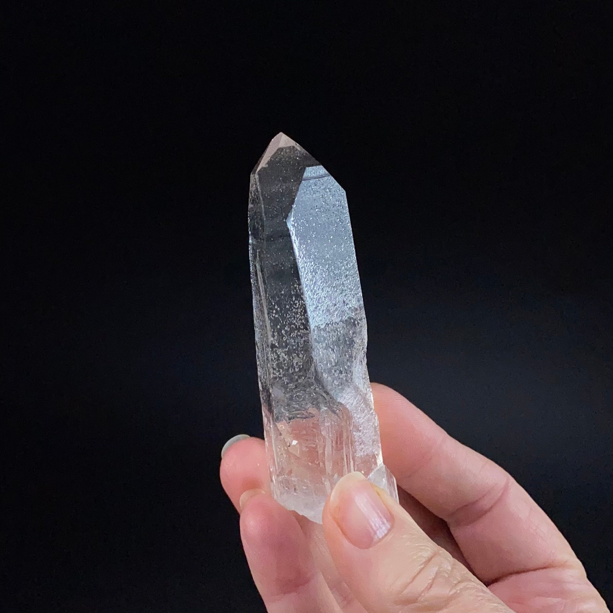 Water Clear Trigonal Habit Quartz Crystal with Starbrary Markings, Minas Gerais, Brazil
