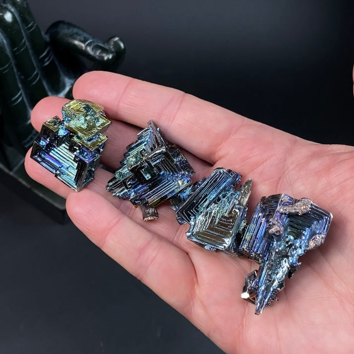 Bismuth Crystal Cluster Iridescent Lab Grown Geometric Formation