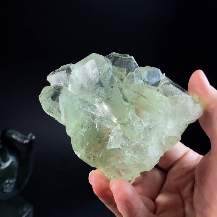 Light Green and Clear Cubic Fluorite Cluster, from Xianghualing Mine, China