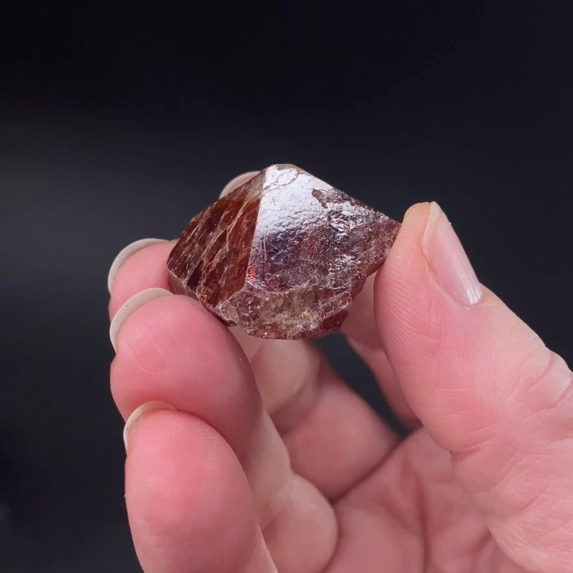 Zircon Crystal with Bright Yellow Fluorescent Apatite Inclusions