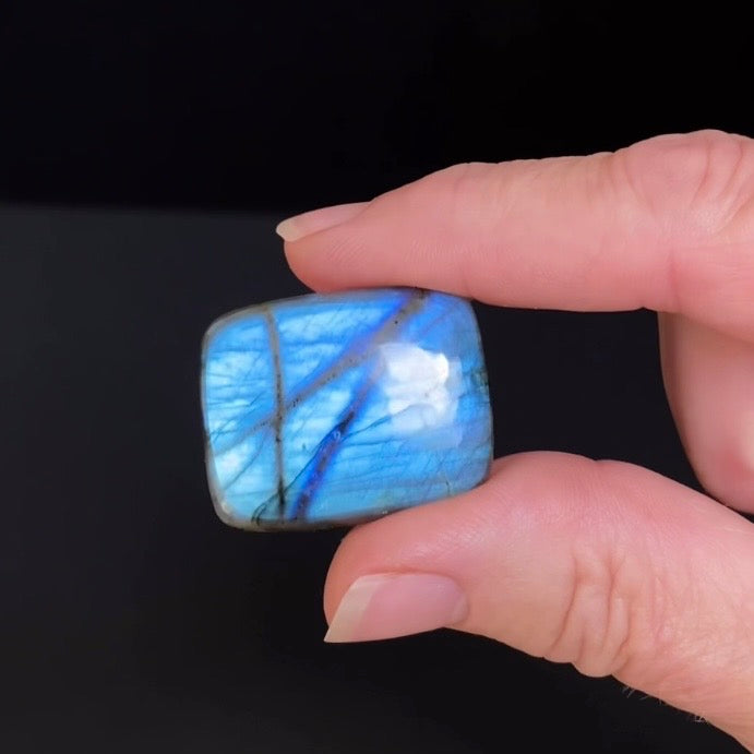 Blue Flash Rectangular Labradorite Cabochon