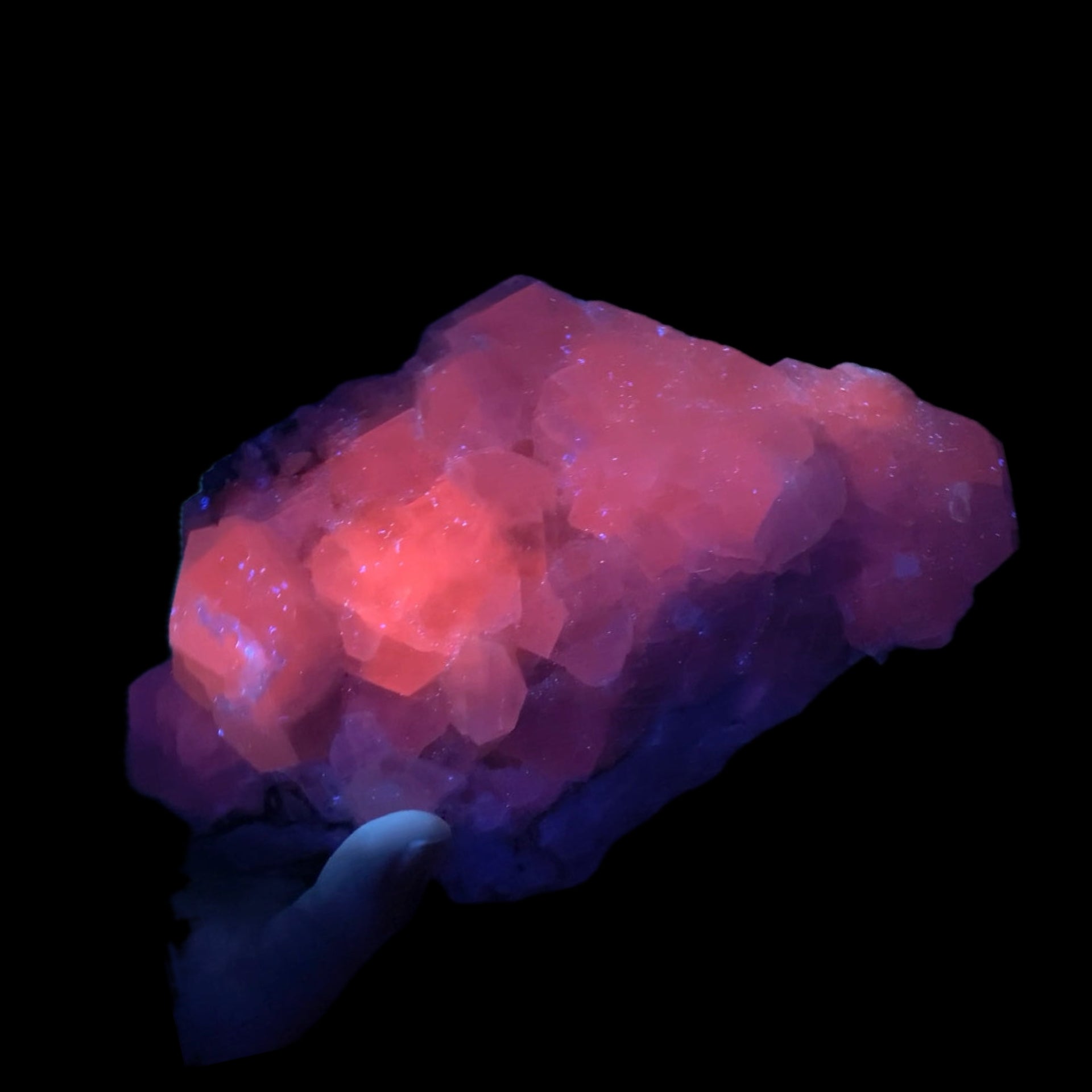 Fluorescent Calcite Cluster from Trepça Mines, Kosovo