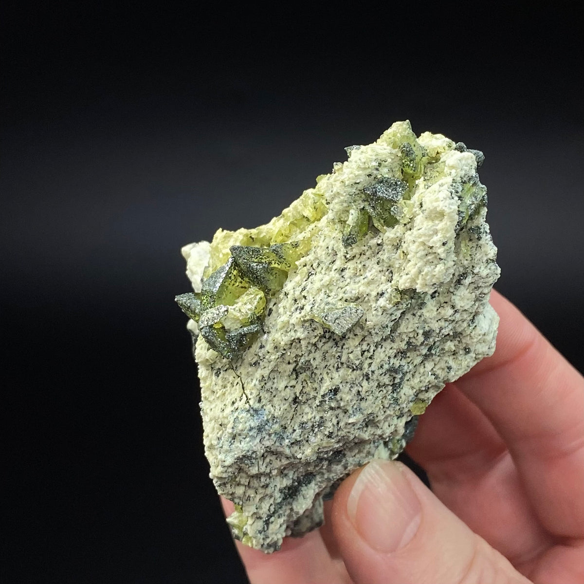 Green Alpine Type Titanite Sphene Crystals with Clinochlore on Matrix