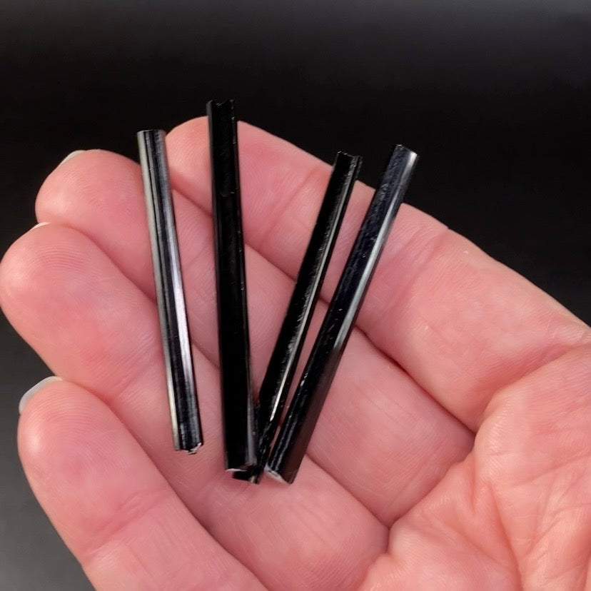 Singing Black Tourmaline Schorl Crystal Lot - 4 Pieces Per Lot