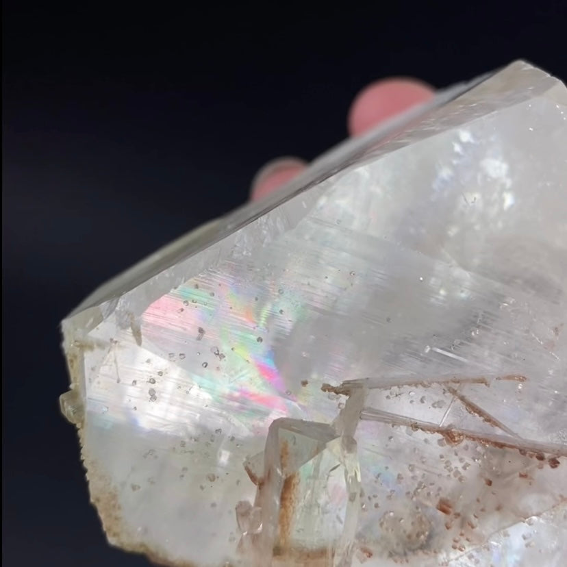 Light Golden Calcite Crystal with Rainbows