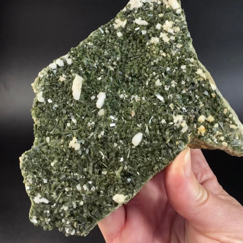 Forest Green Epidote Crystals and Calcite on Matrix, Shigar Valley, Pakistan
