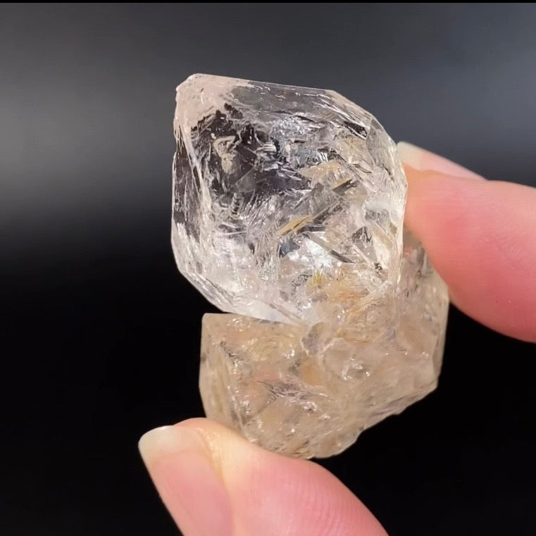 Double Terminated Fenster Window Quartz Crystal Cluster