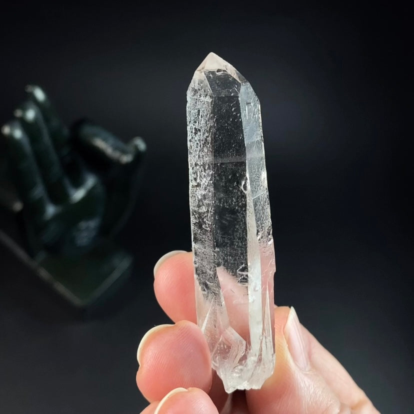 Water Clear Trigonal Habit Quartz Crystal with Starbrary Markings, Minas Gerais, Brazil