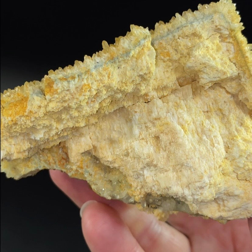 Unique Golden Quartz Specimen with Druzy Quartz on Matrix