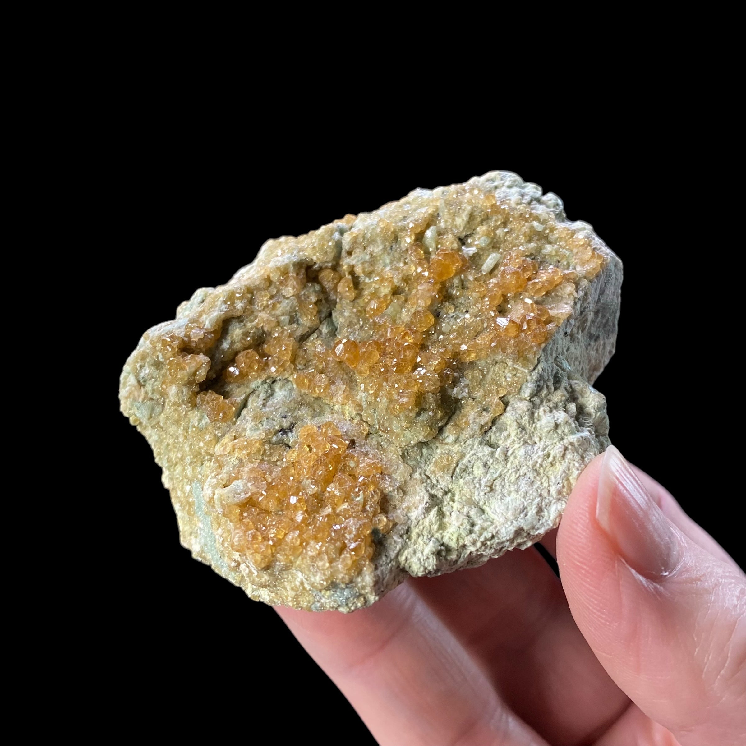 Orange Garnet Crystals on Matrix from Pakistan