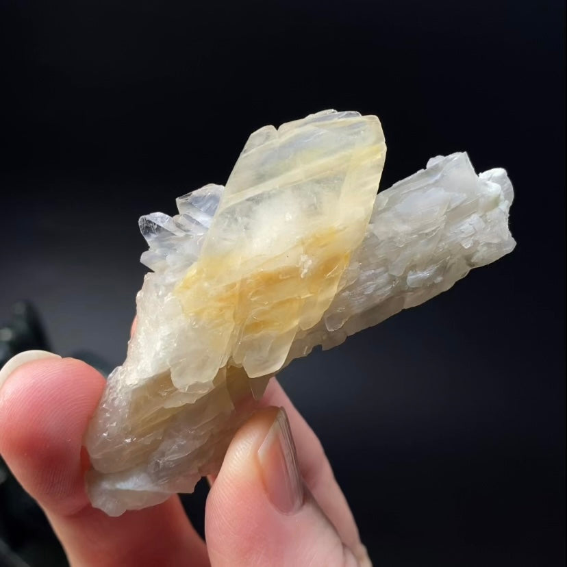 Tabular Faden Bone Quartz Crystal with Halloysite Inclusions