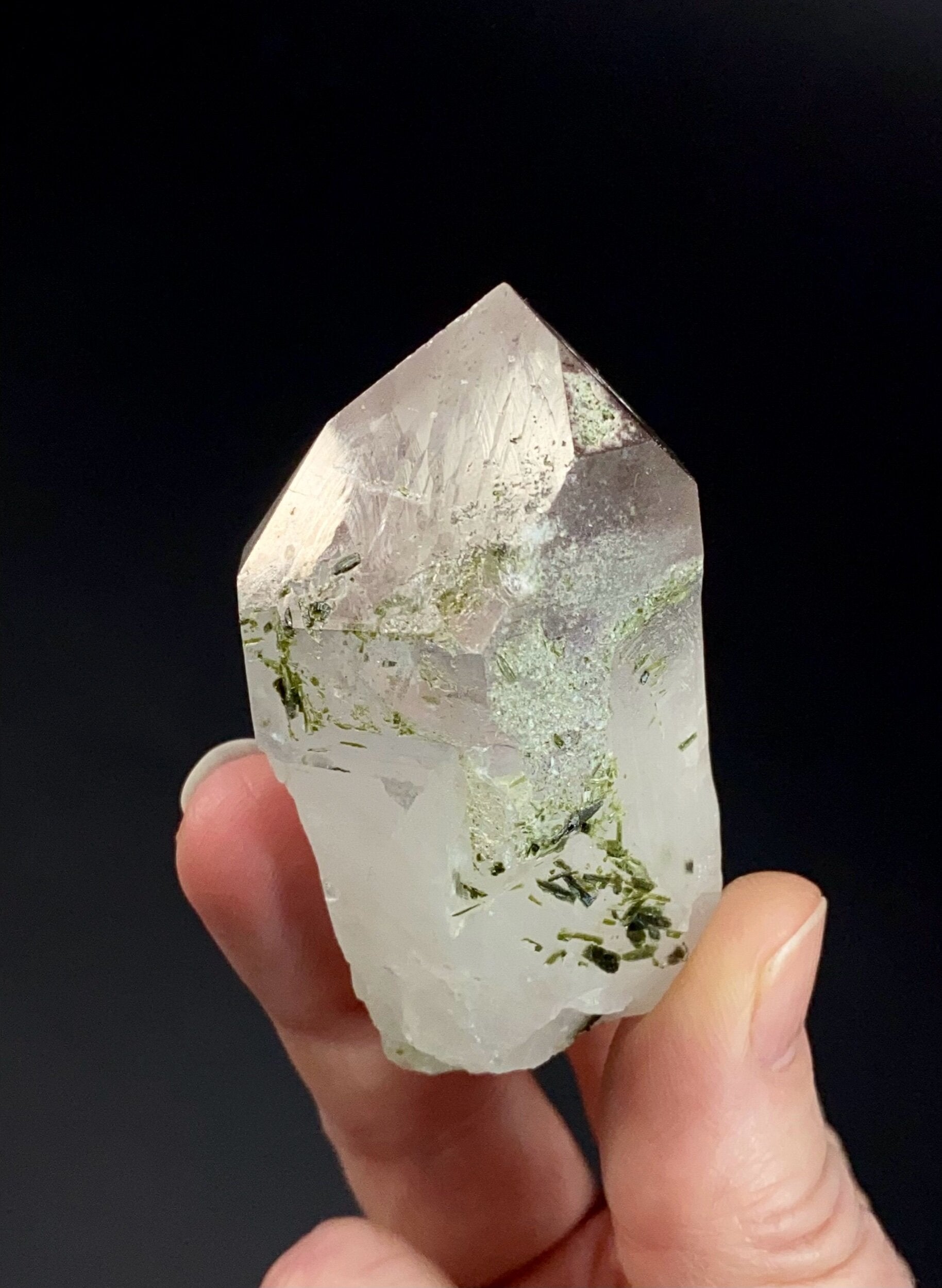 Quartz Crystal with Epidote & Hematite from Balochistan, Pakistan