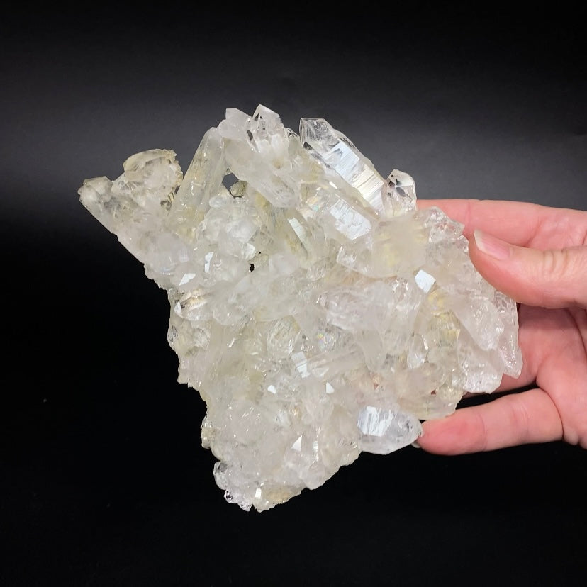 Chlorite Included Quartz Crystal Cluster Plate from Minas Gerais, Brazil