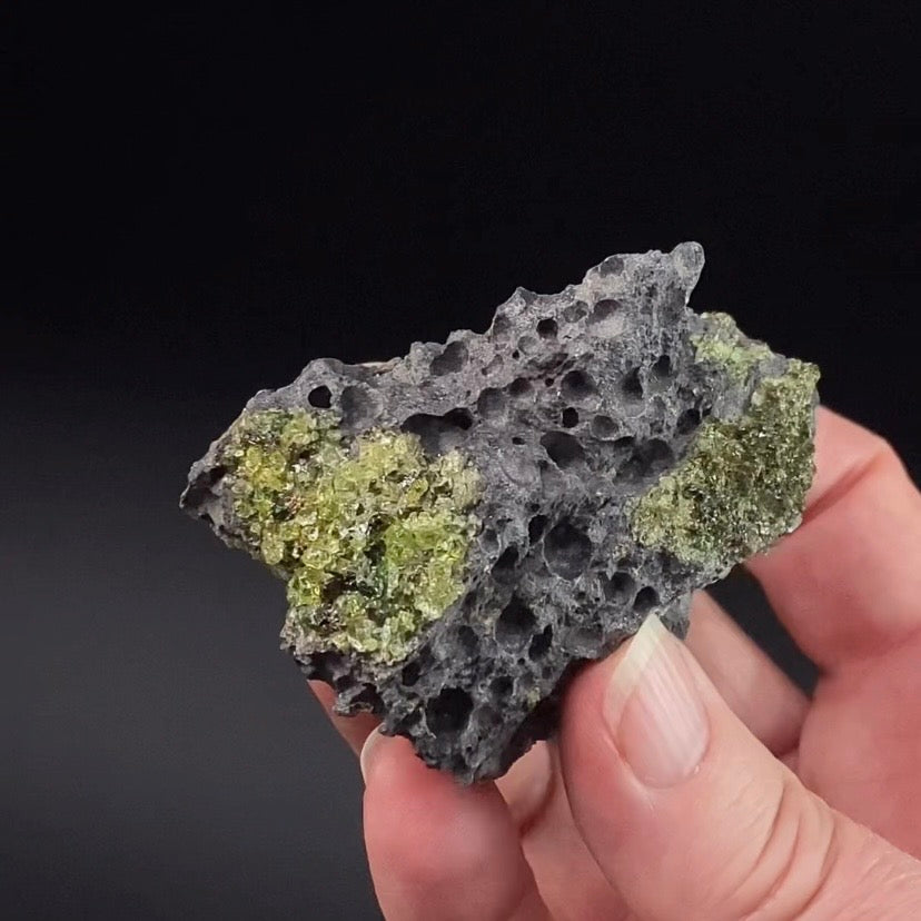Peridot Crystals on Basalt Matrix from San Carlos, Globe, Arizona