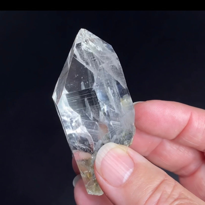Clear Isis Quartz Crystal with Chlorite Inclusions from Shigar Valley, Pakistan