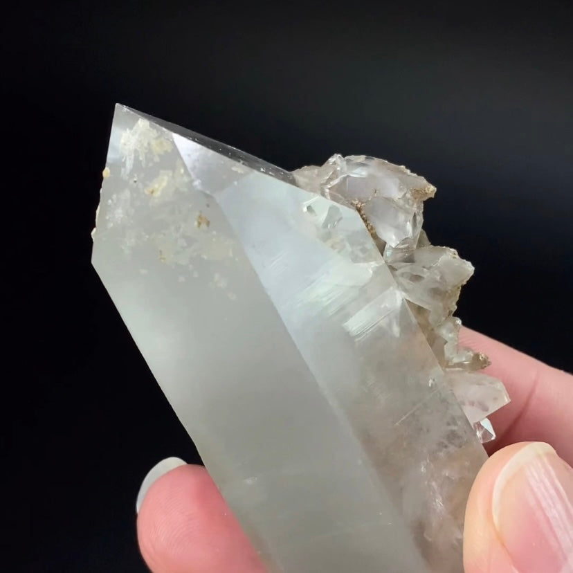 Quartz Crystal with Multi Layer Gray Chlorite Phantom on Matrix Plate