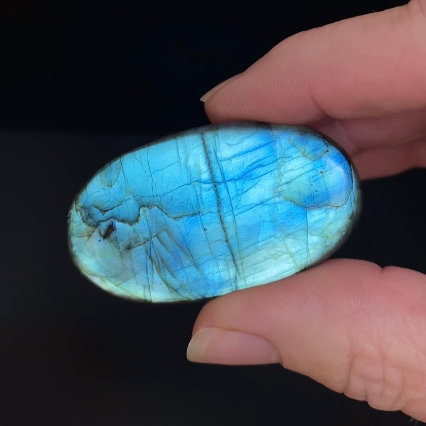 Blue Flash Labradorite Oval Shaped Cabochon