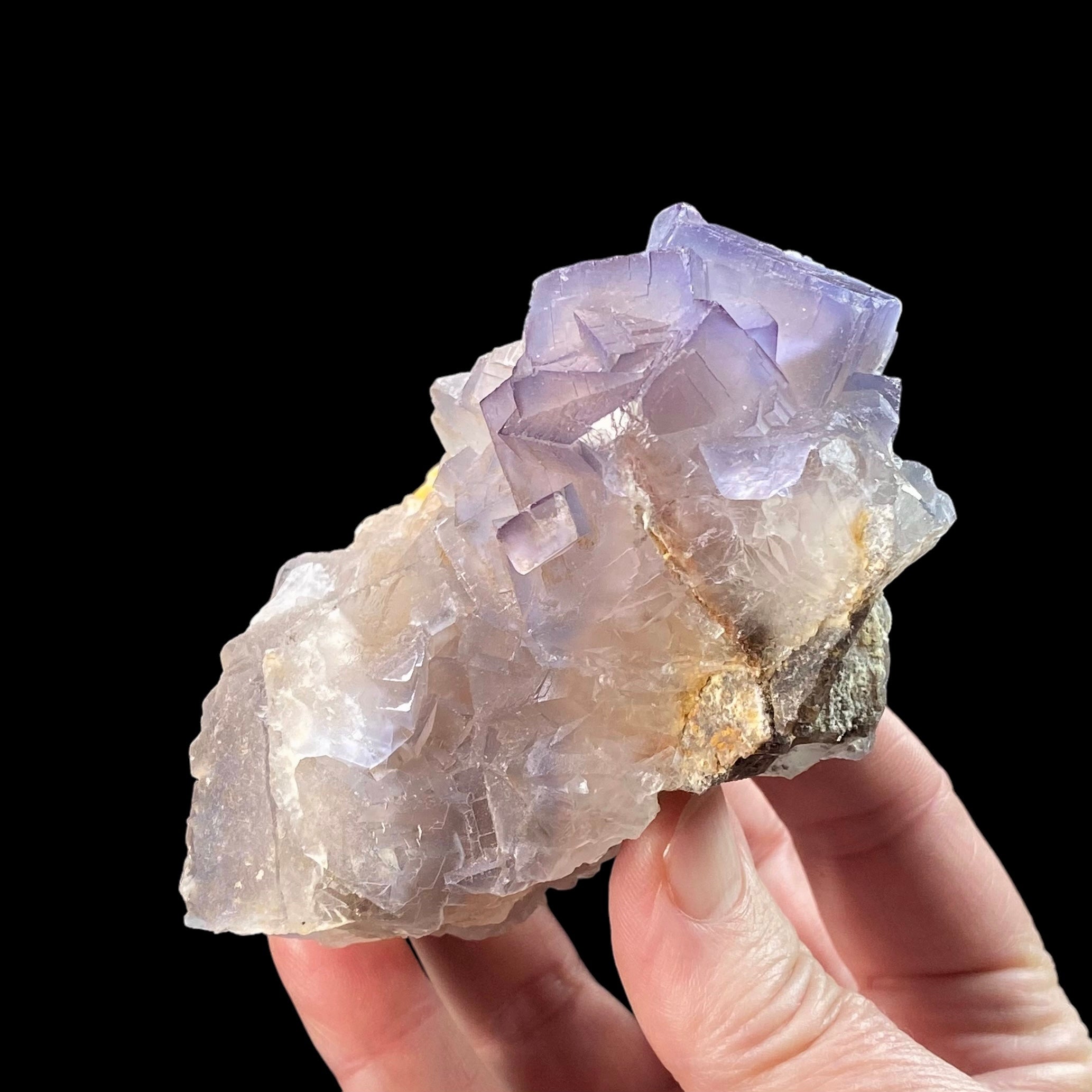 Cubic Purple and Gray Fluorite Crystal Cluster from Balochistan, Pakistan