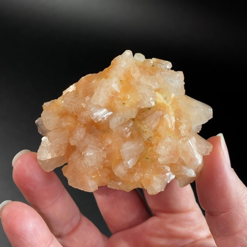 Orange & Clear Heulandite Fan Crystal Cluster