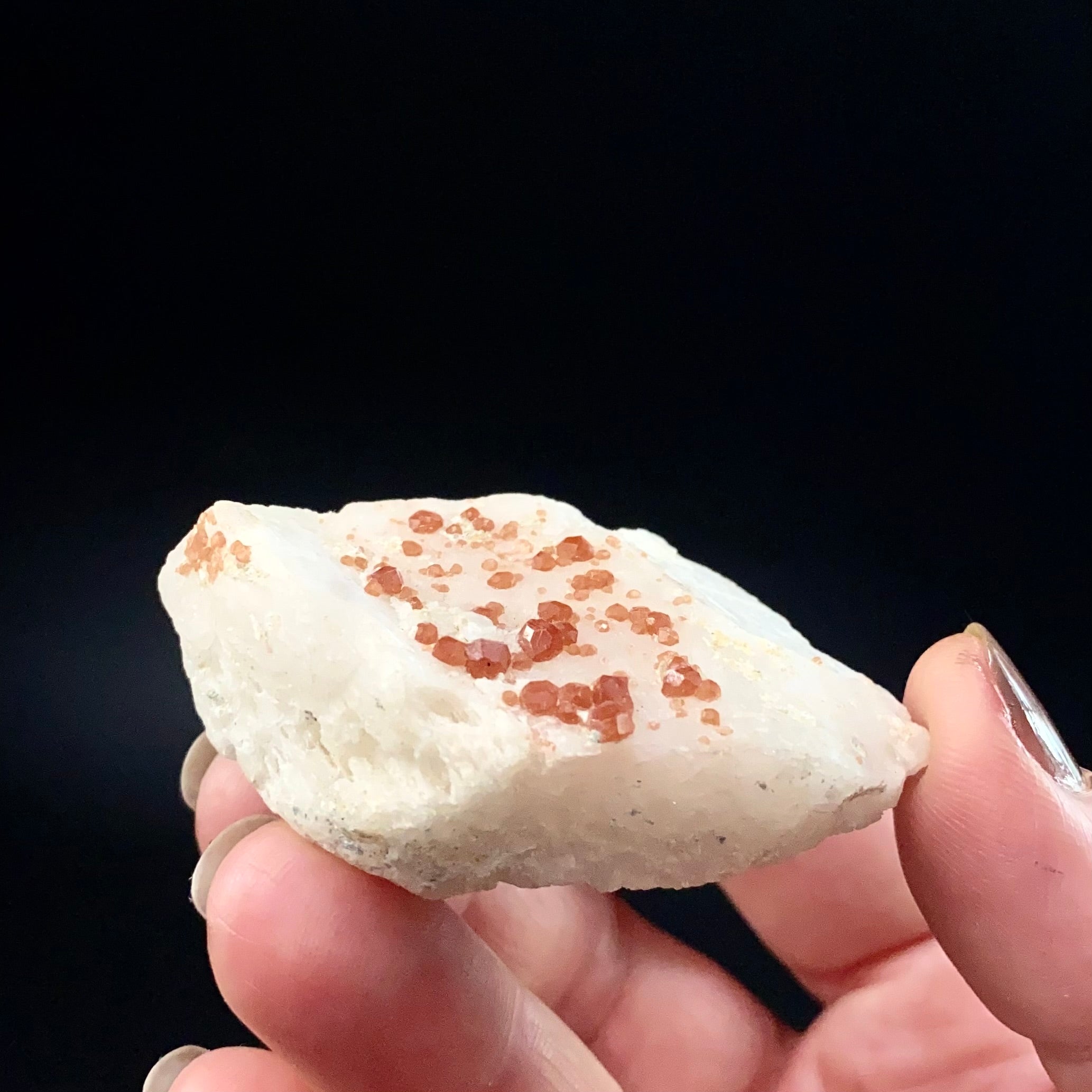 Gemmy Natural Garnet Crystals on Feldspar Matrix from Shigar Valley, Pakistan