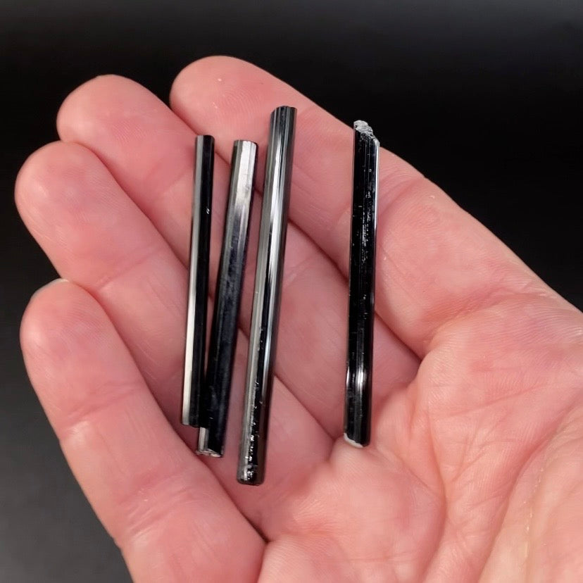 Singing Black Tourmaline Schorl Crystal Lot - 4 Pieces Per Lot