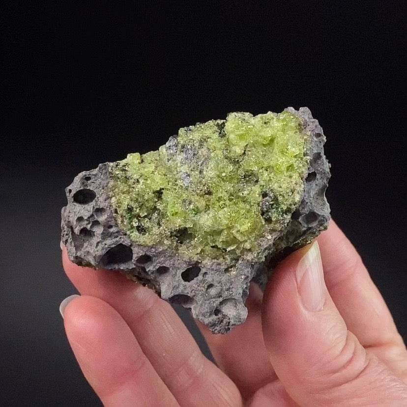 Peridot Crystals on Basalt Matrix from San Carlos, Globe, Arizona