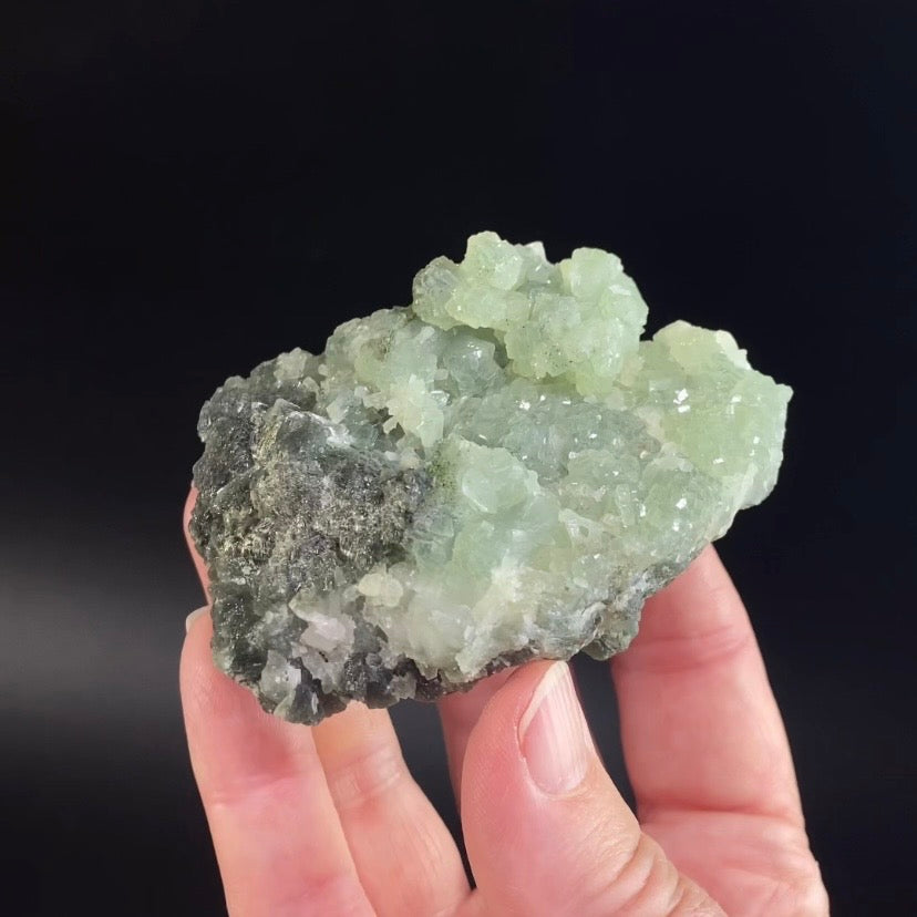 Light and Dark Green Prehnite Cluster