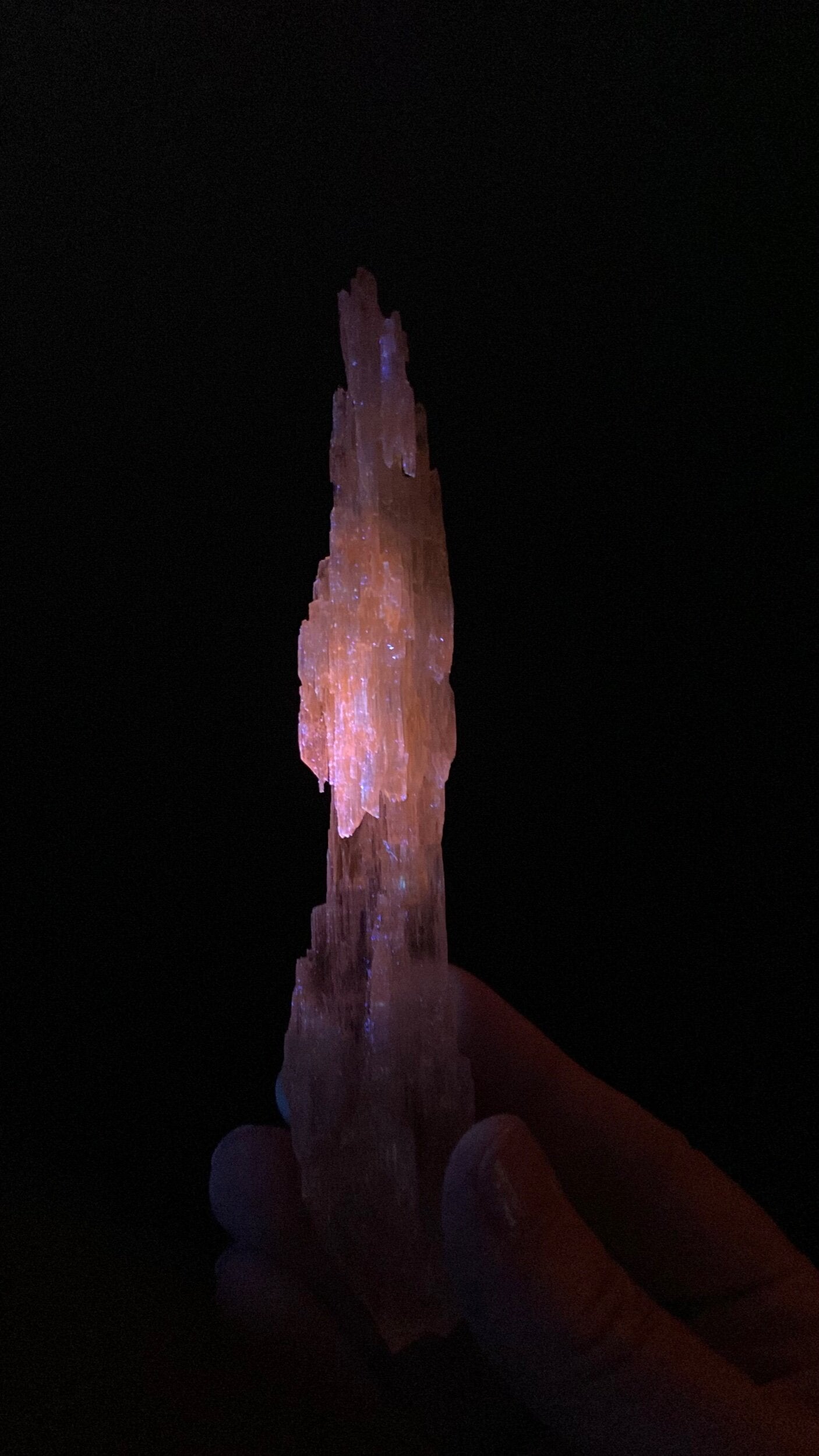 Etched Yellow Triphane / Spodumene Crystal - Yellow Kunzite - UV Reactive