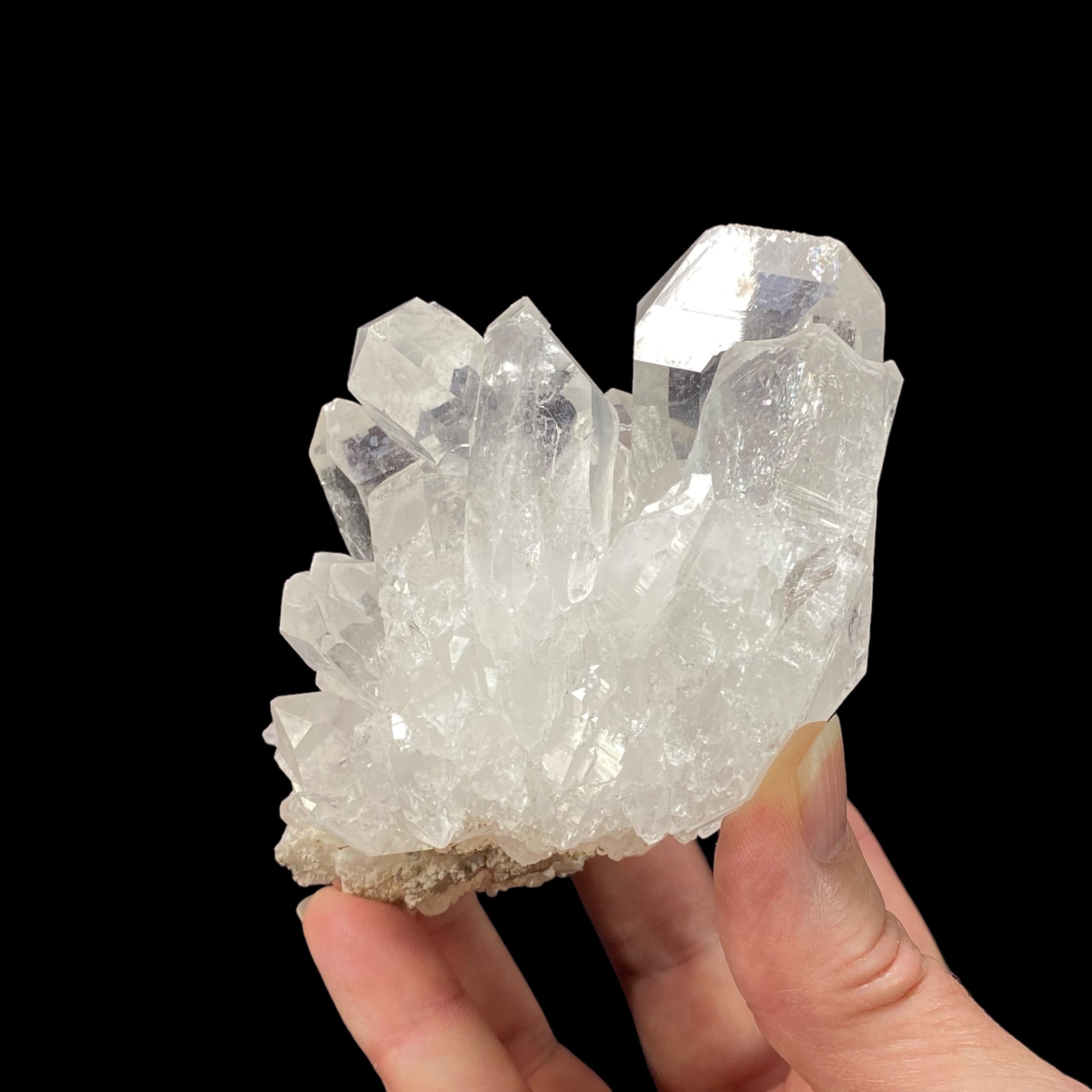 Clear Quartz Crystal Cluster with Tabular and Prismatic Crystals, Skardu District, Pakistan
