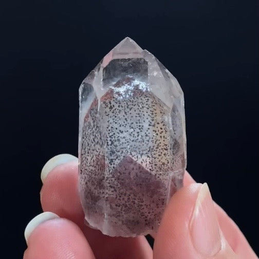 Red Hematite Double Phantom Sunset Quartz Crystal - Tamil Nadu, India