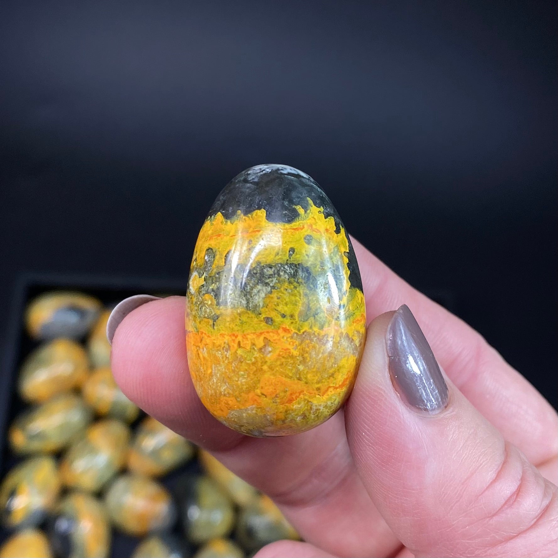 Vibrant Yellow Bumblebee Jasper Tumble Stone