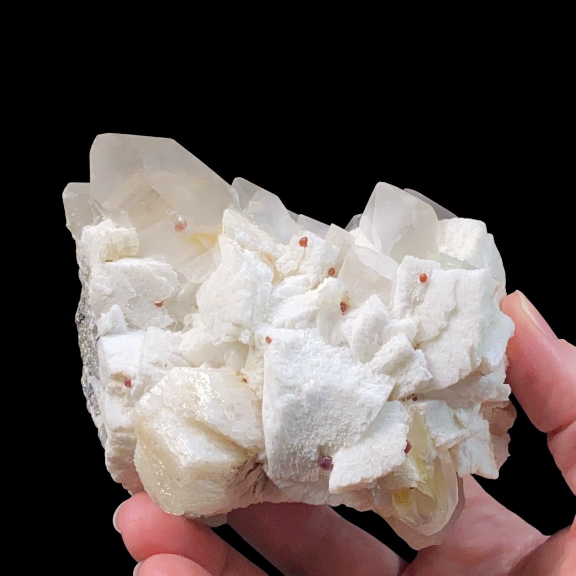 Garnet Crystals with Quartz, Feldspar & Aquamarine