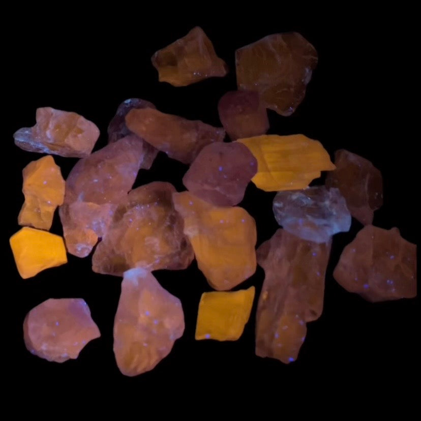 Purple Scapolite Crystal 10 Gram Lot for Jewelry Making, Crystal Grids etc - Fluorescent